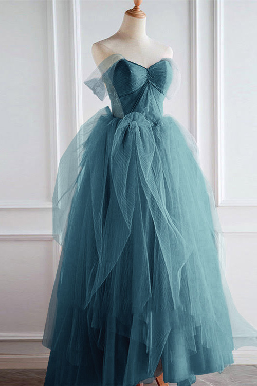 Pink Off the Shoulder Sleeveless Long Prom Dress Sweetheart With Pearls