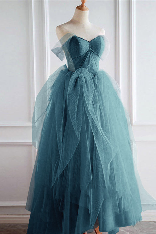 Pink Off the Shoulder Sleeveless Long Prom Dress Sweetheart With Pearls