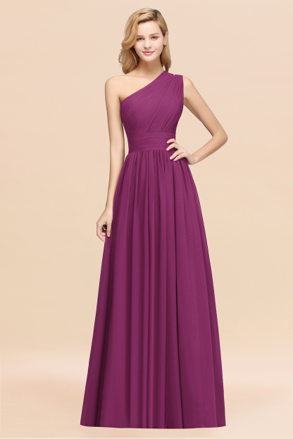 BMbridal Stylish One-shoulder Sleeveless Long Junior Bridesmaid Dresses Affordable-BMbridal