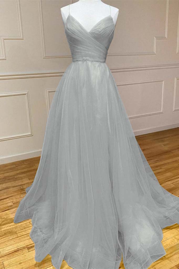 Amazing Yellow Spaghetti Strap Sleeveless V Neck Prom Dress String Back