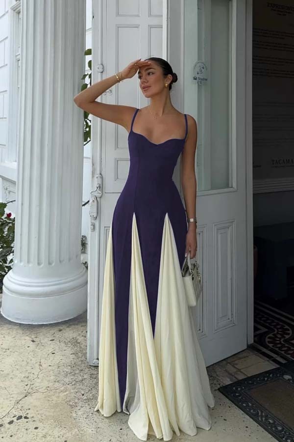 Sweetheart Spaghetti Strap Sleeveless Long Prom Dress With Ruffles