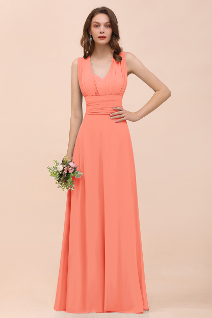 BMbridal New Arrival Dusty Blue Ruched Long Convertible Bridesmaid Dresses-BMbridal