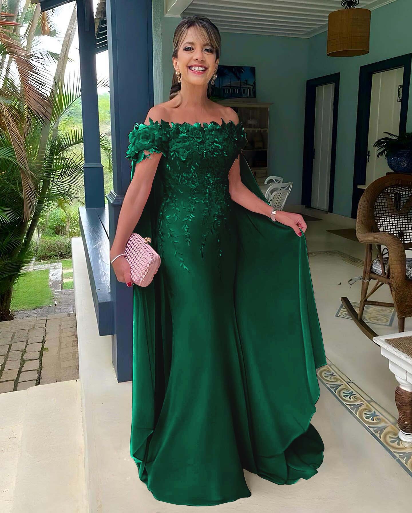 Off the Shoulder Sleeveless Long Mermaid Prom Dress With Appliques