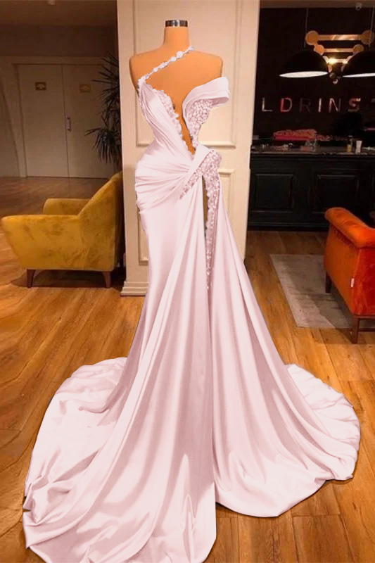 Mermaid Off the Shoulder Sleeveless Prom Dress Long Beadings With Split