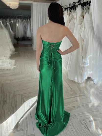 Beaded Sweetheart Mermaid Long Prom Dress With Slit