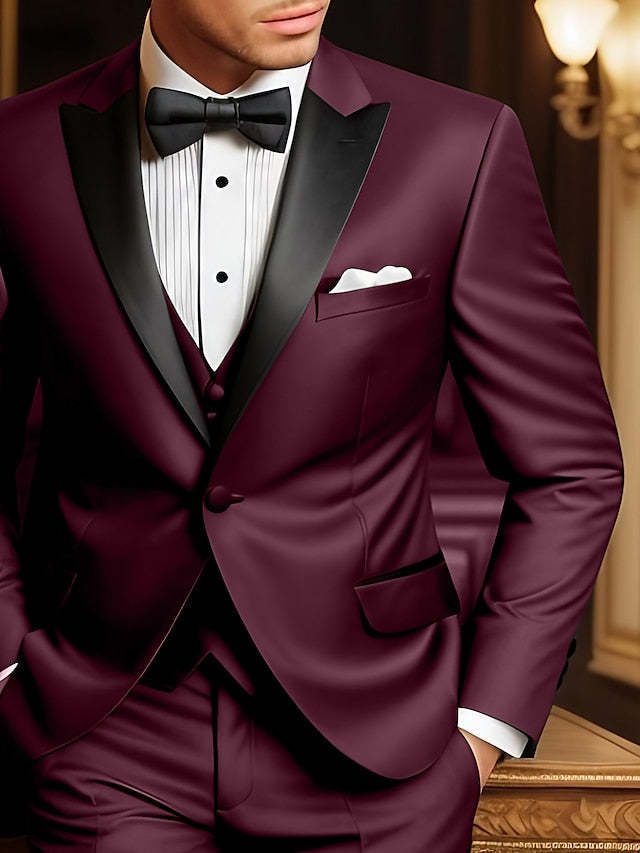 Single-Button Tailored Men's Wedding Suit In Three Pieces
