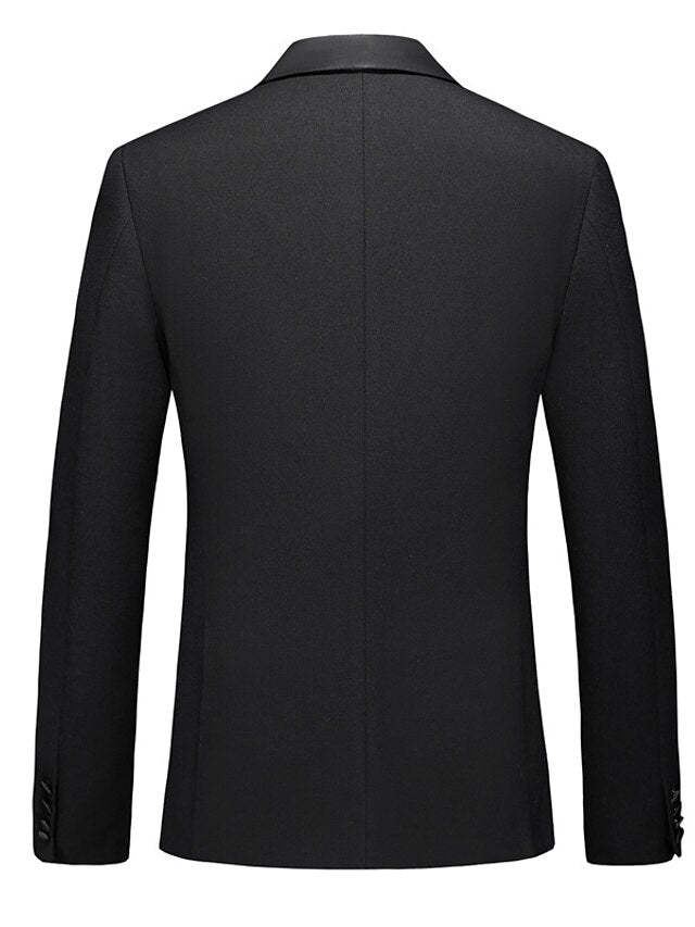 Single-Button Tailored Fit Three-Piece Wedding Suit For Men