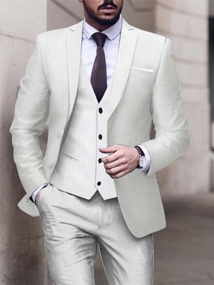 Single-Button Tailored Men's Wedding Suit In Three Pieces