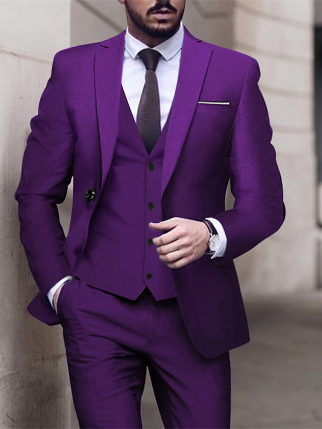 Single-Button Tailored Men's Wedding Suit In Three Pieces