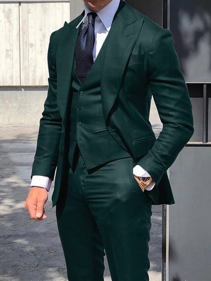 Single-Button Tailored Men's Wedding Suit In Three Pieces