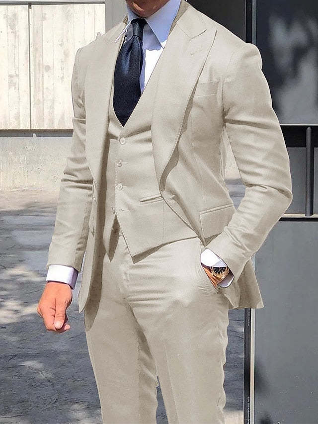 Single-Button Tailored Men's Wedding Suit In Three Pieces