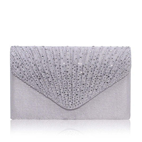 Envelope Clutch Bags with Crystal Rhinestones
