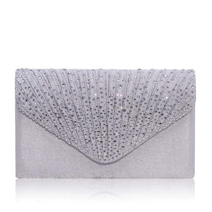 Envelope Clutch Bags with Crystal Rhinestones