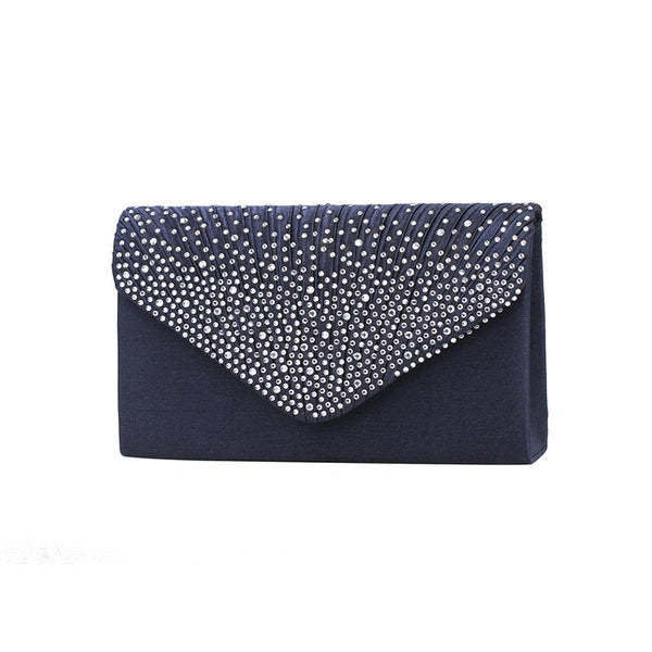 Envelope Clutch Bags with Crystal Rhinestones