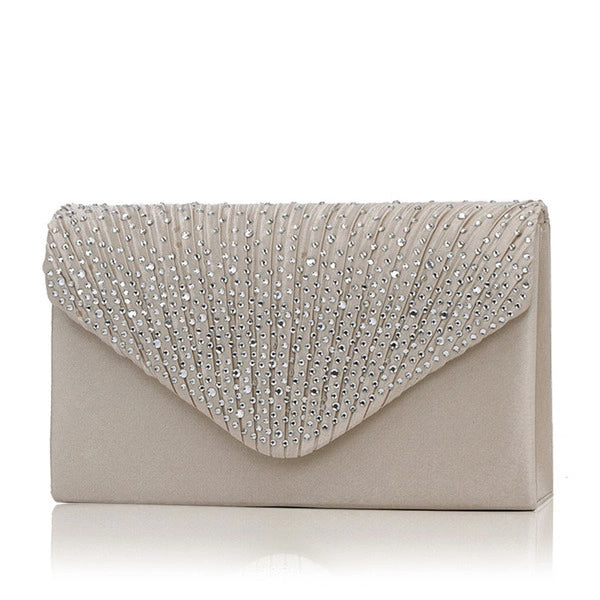 Envelope Clutch Bags with Crystal Rhinestones