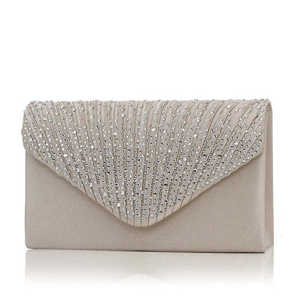 Envelope Clutch Bags with Crystal Rhinestones