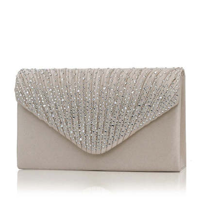 Envelope Clutch Bags with Crystal Rhinestones