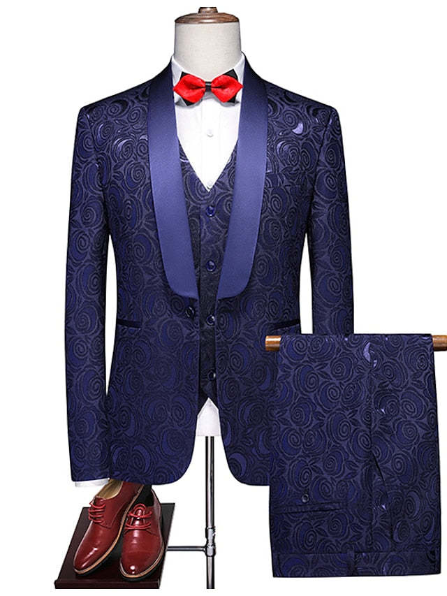 Single-Button One-Breasted 3-Piece Wedding Suit For Men In Standard Fit
