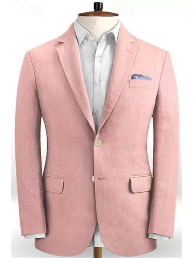 Two-Button Single-Breasted Tailored Wedding Suit For Men 2-Piece Set