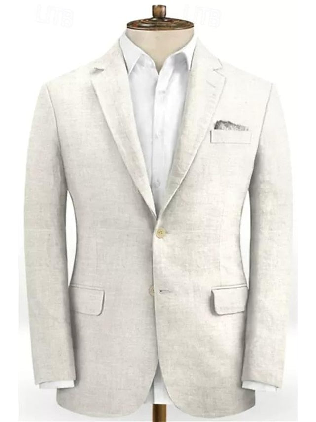 Two-Button Single-Breasted Tailored Wedding Suit For Men 2-Piece Set