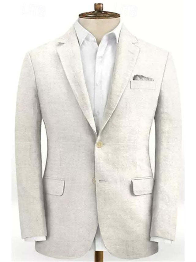 Two-Button Single-Breasted Tailored Wedding Suit For Men 2-Piece Set