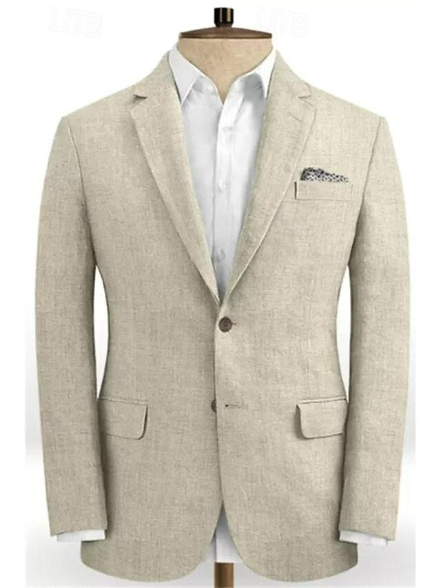 Two-Button Single-Breasted Tailored Wedding Suit For Men 2-Piece Set