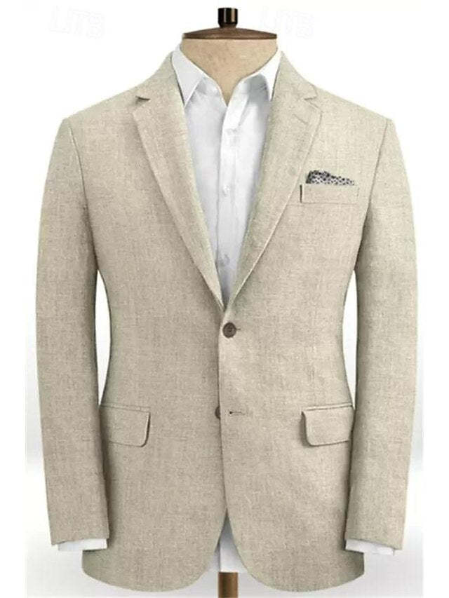Two-Button Single-Breasted Tailored Wedding Suit For Men 2-Piece Set