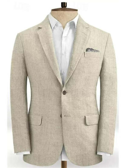 Two-Button Single-Breasted Tailored Wedding Suit For Men 2-Piece Set