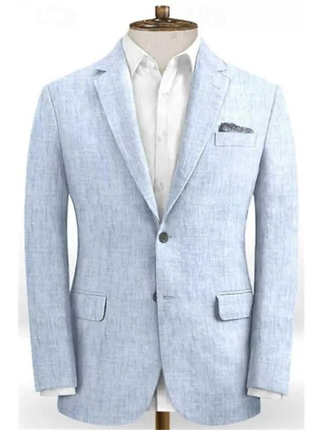 Two-Button Single-Breasted Tailored Wedding Suit For Men 2-Piece Set