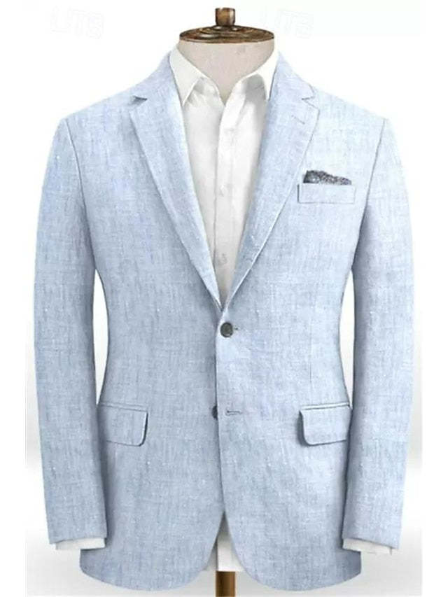 Two-Button Single-Breasted Tailored Wedding Suit For Men 2-Piece Set