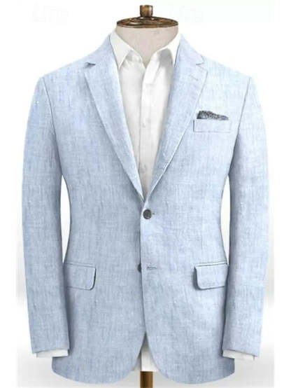 Two-Button Single-Breasted Tailored Wedding Suit For Men 2-Piece Set