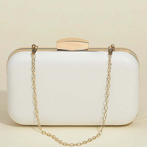 Metal Clutch Bags with Imitation Pearl Flower Design