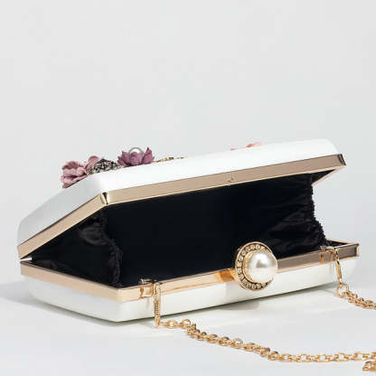 Unique Imitation Pearl Flower Clutch