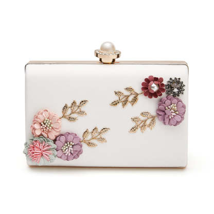 Unique Imitation Pearl Flower Clutch