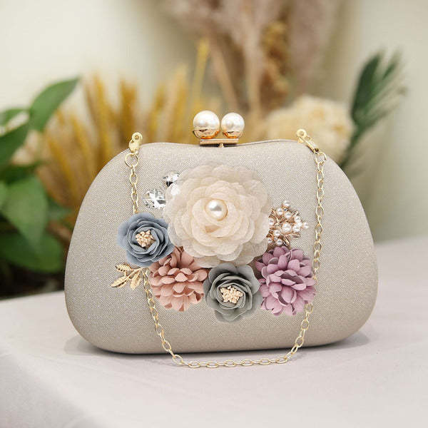 Elegant and Charming Floral Clutch Bag, Pretty and Refined