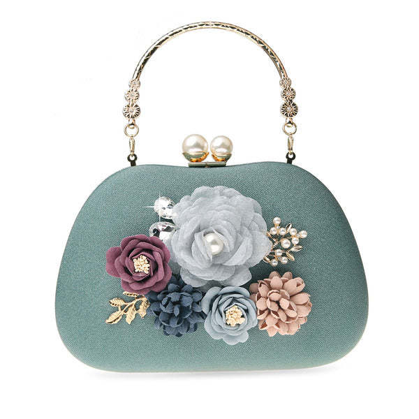 Elegant and Charming Floral Clutch Bag, Pretty and Refined