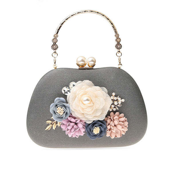Elegant and Charming Floral Clutch Bag, Pretty and Refined