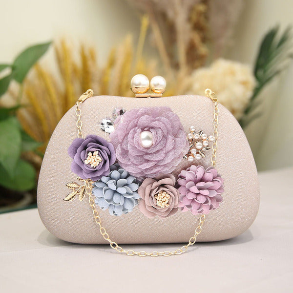 Elegant and Charming Floral Clutch Bag, Pretty and Refined