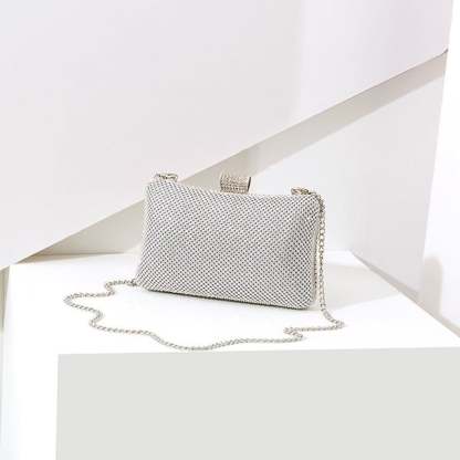 Hinge Handbags with Rhinestone and Glitter Crystal Details
