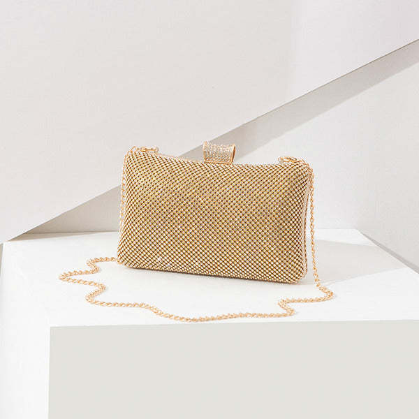 Hinge Handbags with Rhinestone and Glitter Crystal Details