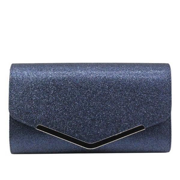 Metal-Edged Clutch Bags with Glitter Envelopes