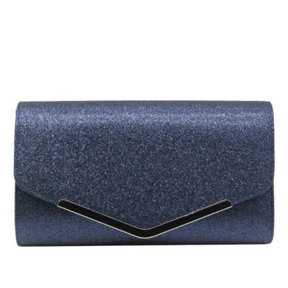 Metal-Edged Clutch Bags with Glitter Envelopes