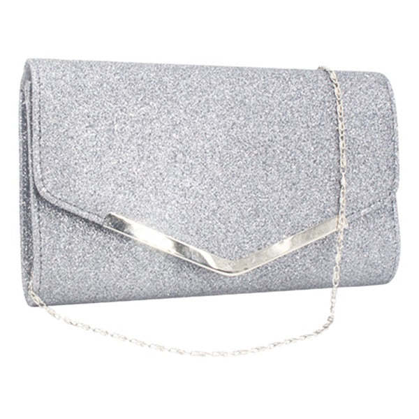 Metal-Edged Clutch Bags with Glitter Envelopes