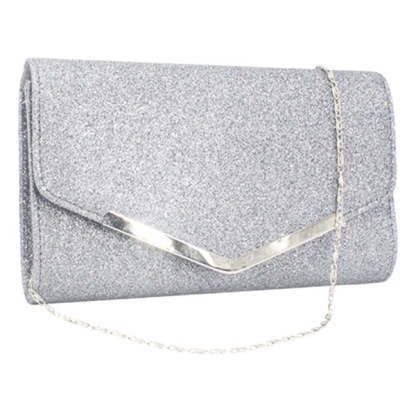 Metal-Edged Clutch Bags with Glitter Envelopes