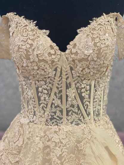 Hot Pink Off the Shoulder Tulle Long Prom Dress with Appliques