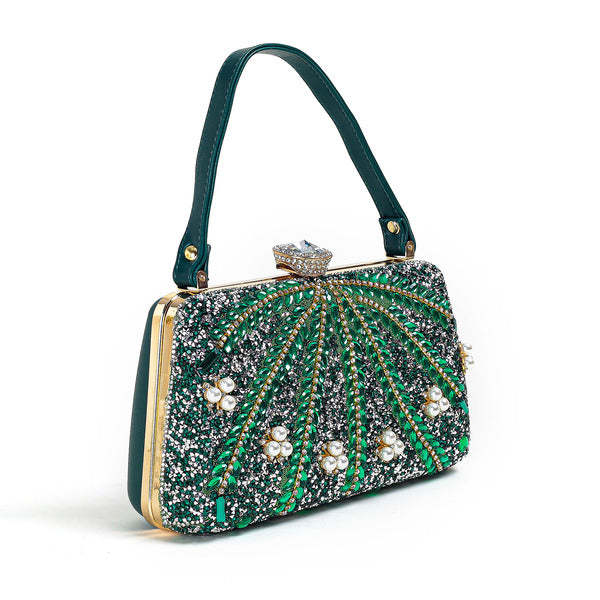 Unique Delicate Shining Handbags with Imitation Pearl Rhinestones