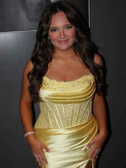 Light Blue Mermaid Strapless Applique Sweep Train Prom Dress with Slit