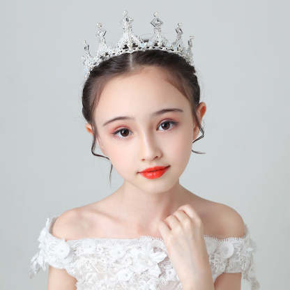 Retro Princess Crown Headpiece with Rhinestones for Children
