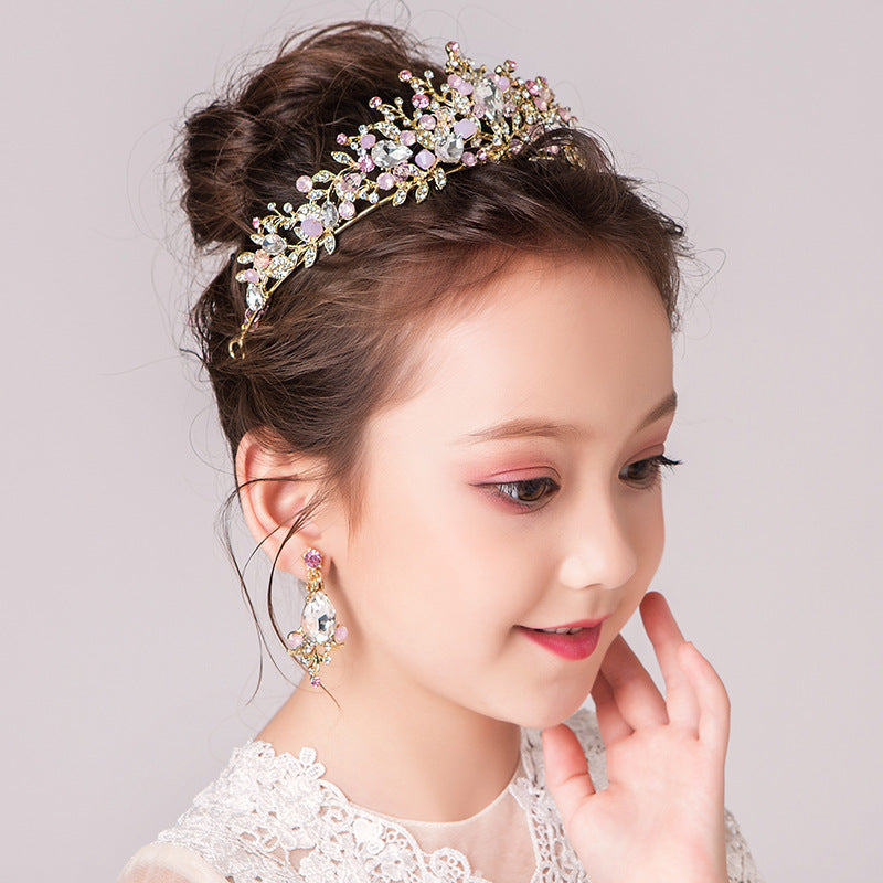 Vintage Rhinestone Princess Crown for Kids