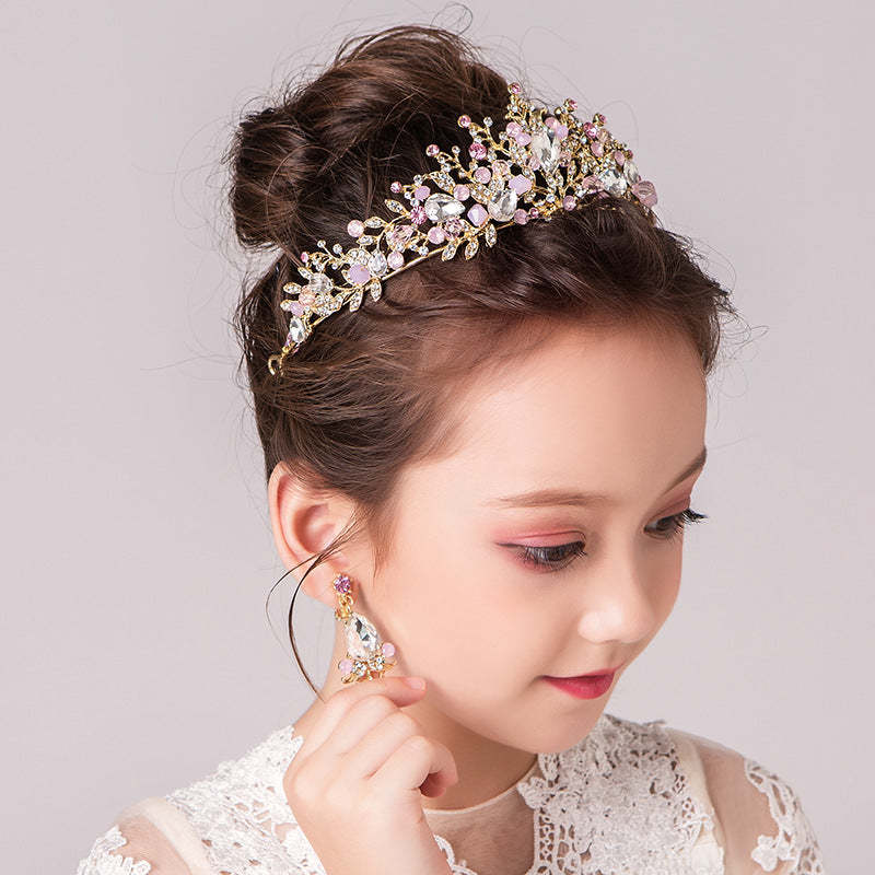 Vintage Rhinestone Princess Crown for Kids